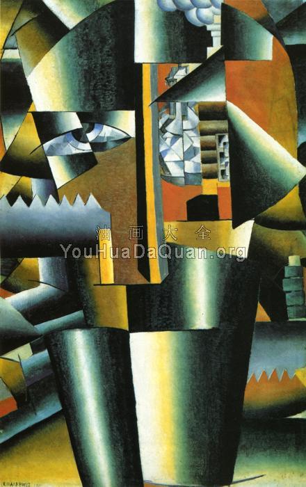 Perfected Portrait of I. V. Kliun - 卡兹米尔·马列维奇